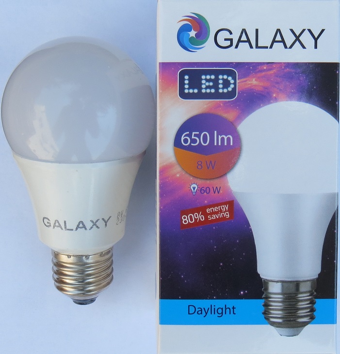 Bec LED E27  8W 6500K A60 balon mare Galaxy