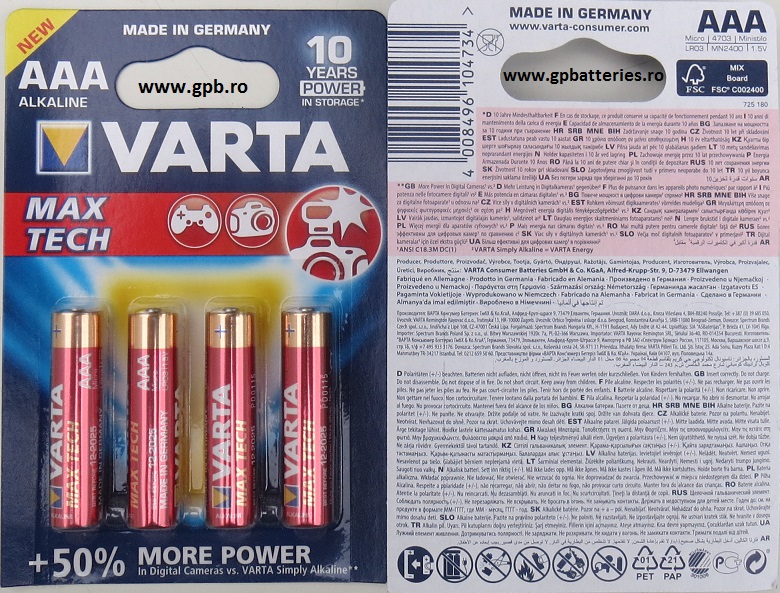 Baterie alcalina Max Tech AAA (R3) 4703