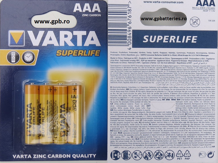 Baterie AAA R3 SuperLife Varta blister 4