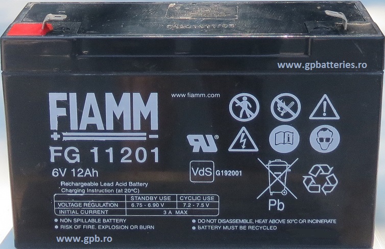 Acumulator etans 6V 12A FIAMM
