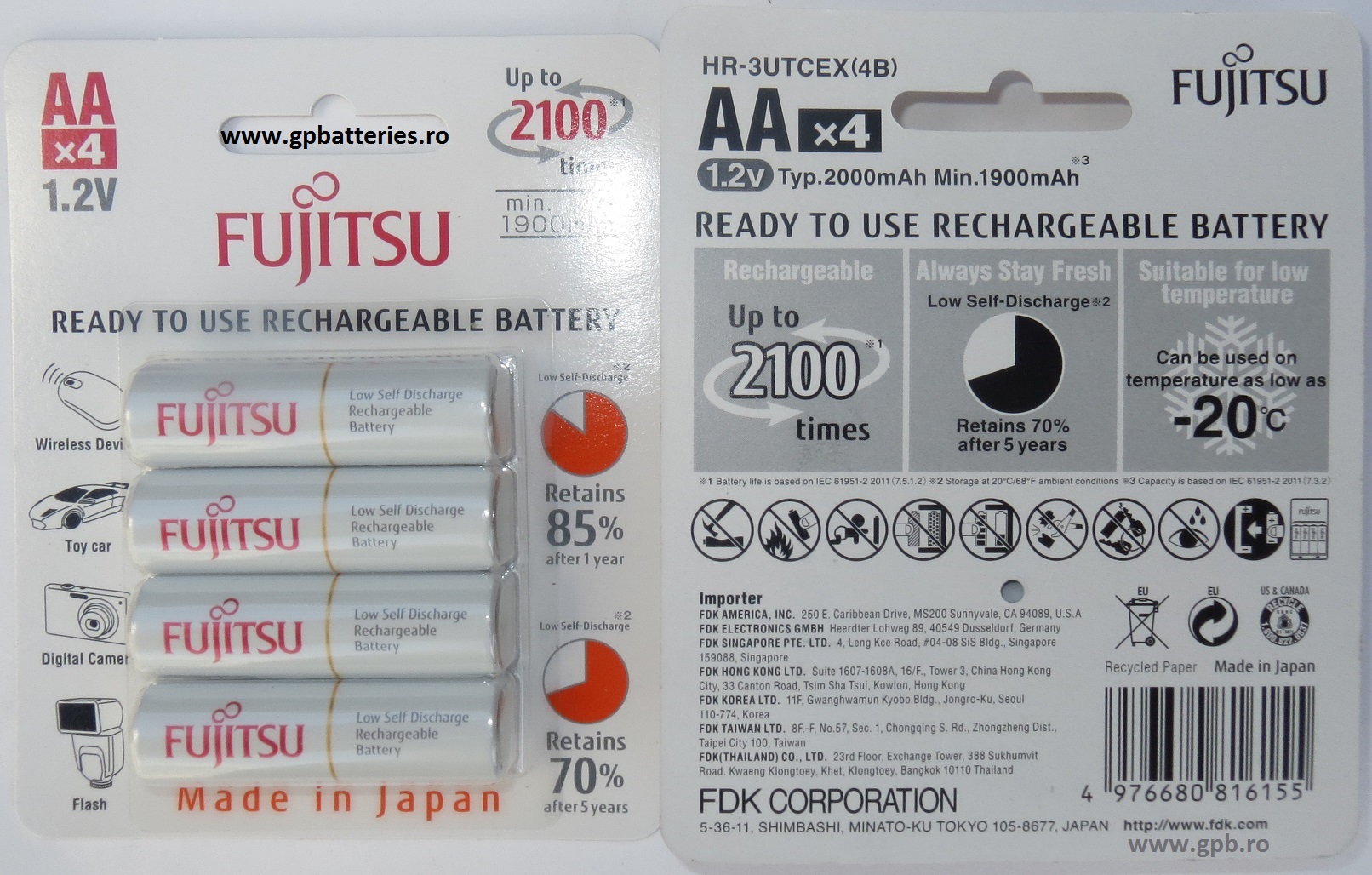 Fujitsu acumulator Ni-MH AA (R6) 2000 mA blister 4