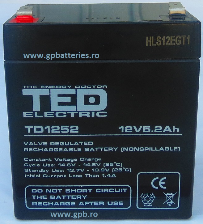 Acumulator etans 12V 5,2A TED AGM
