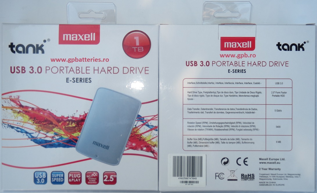 HDD extern portabil Maxell 1Tb E-series