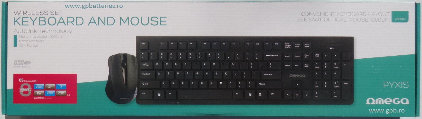 Kit wireless mouse + tastatura Omega Pyxis OKM069