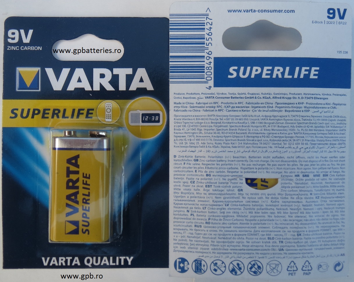 SuperLife baterie 9V Varta