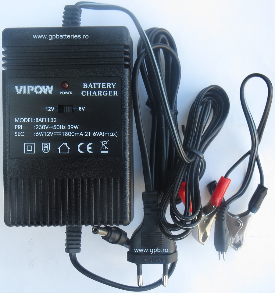 Incarcator inteligent VIPOW BAT1132 pentru acumulatori VRLA 6V si 12V
