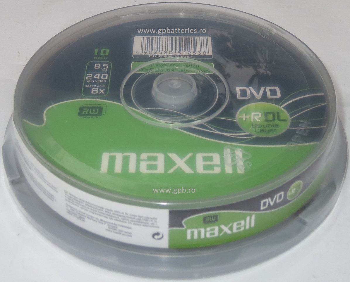 Maxell DVD +++ Double Layer 8,5Gb 240 minute 16X fara carcasa shrink10 275987 