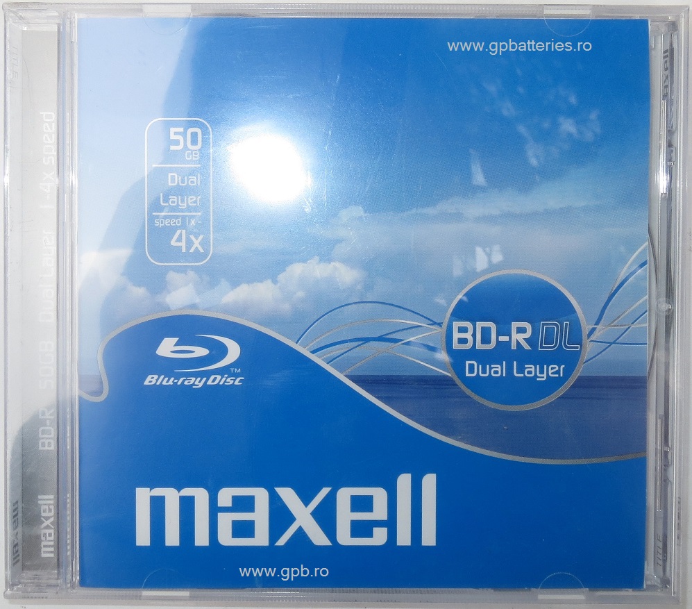 Maxell Blu Ray Dual Layer BD-R 50Gb 4X cu carcasa cod 276081
