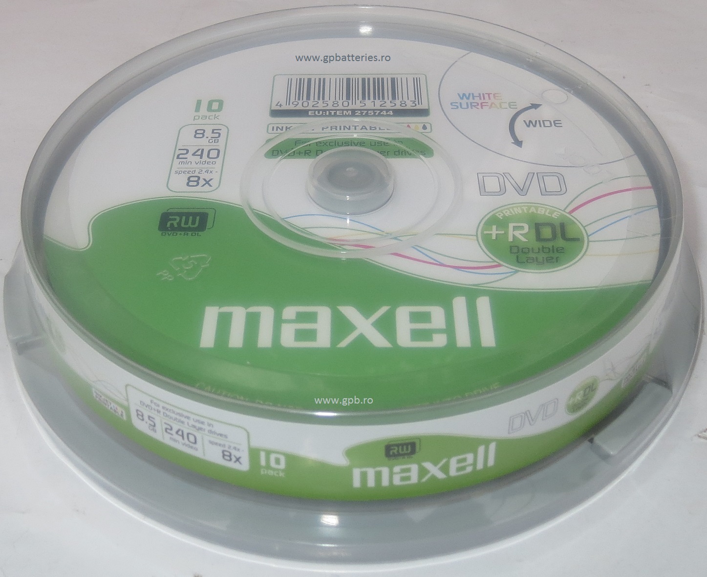 Dual layer DVD +++ R 8,5Gb 8x 240 min printabil Maxell 275744