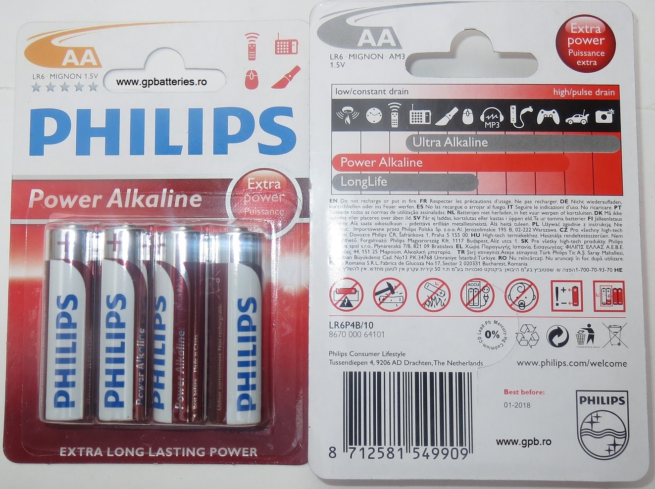 Philips baterie alcalina AA (LR6) blister 4