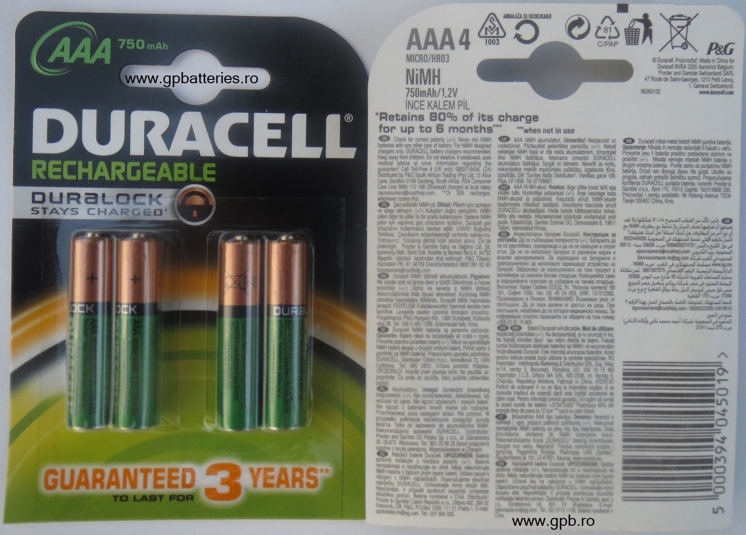 Acumulator Duracell AAA R3 750mA