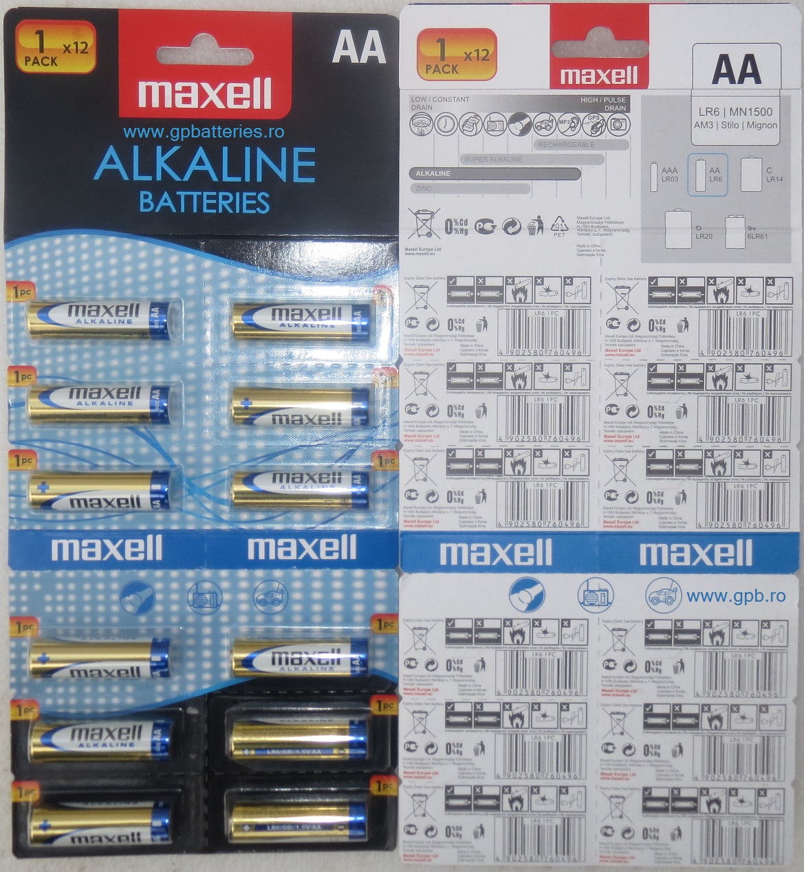 Baterie alcalina AA R6 Maxell blister 12