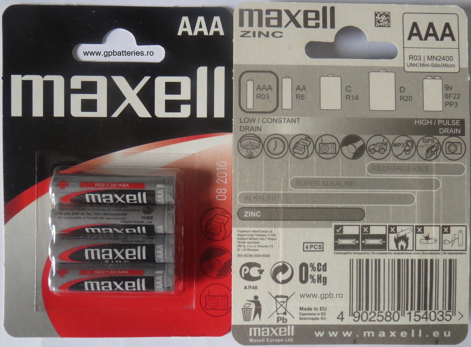 Baterie zinc R3 AAA Maxell