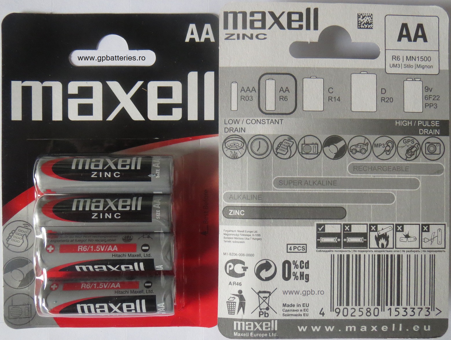 Baterie zinc R6 AA Maxell 