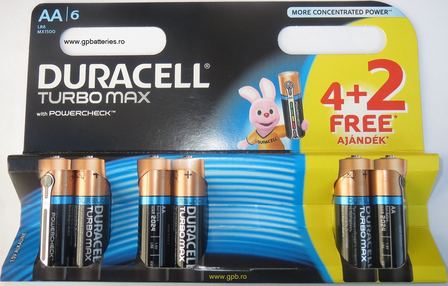 Baterie DuraCell TURBO AA LR6 blister 6