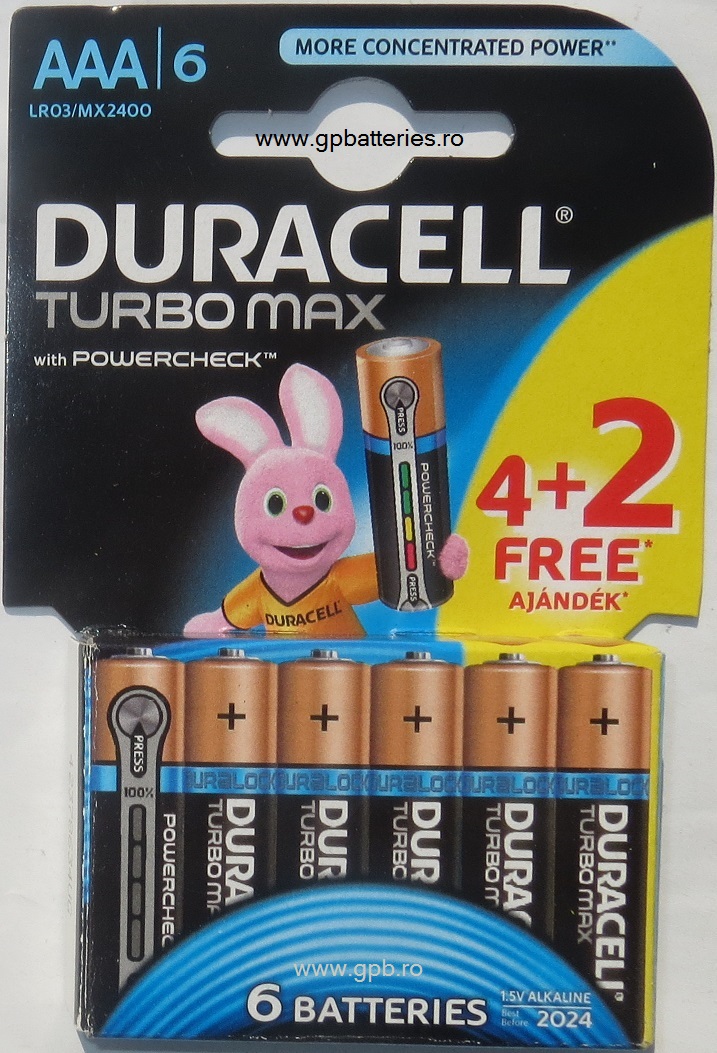 Baterie DuraCell TURBO AAA R3 B6
