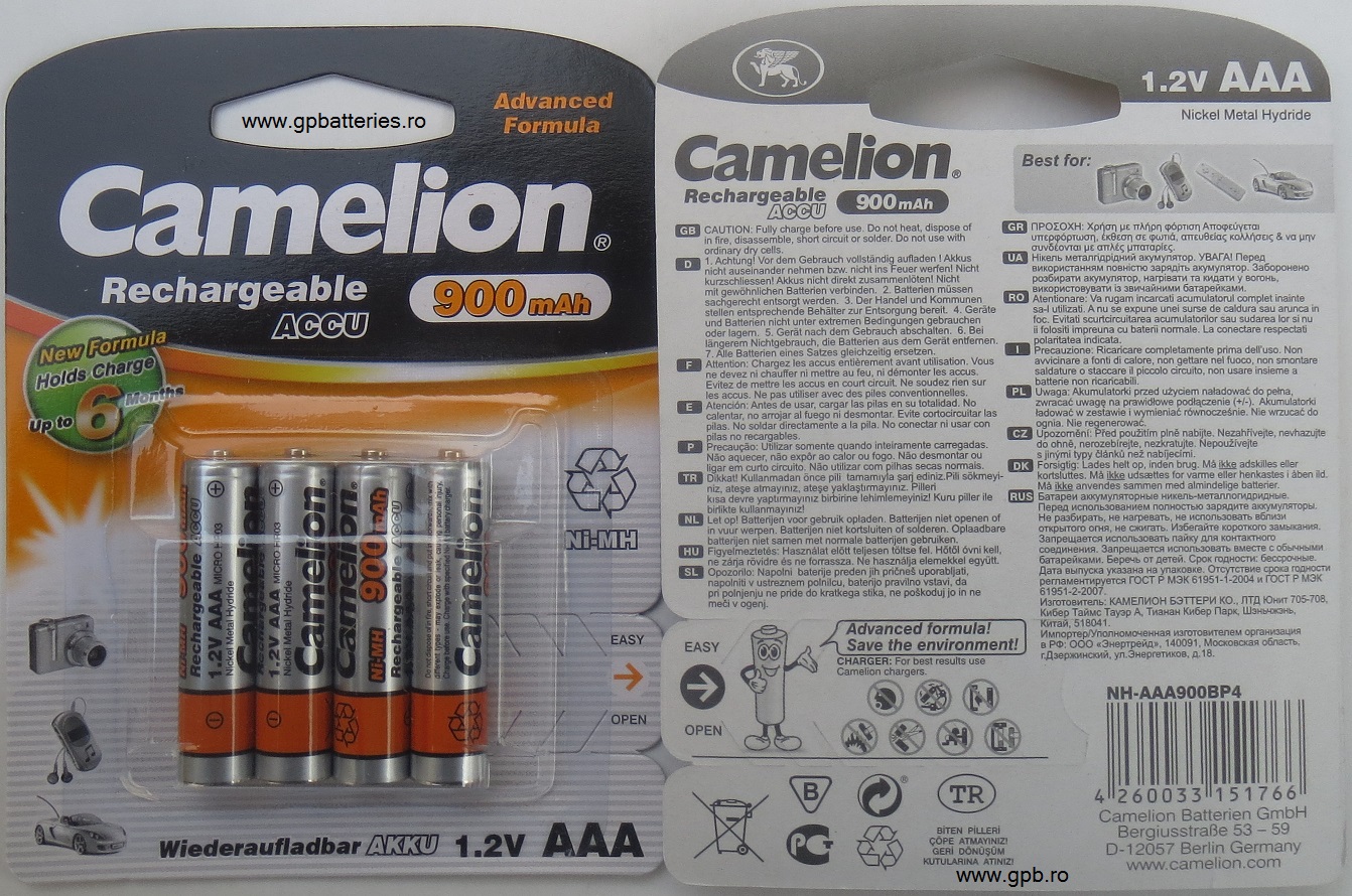 Acumulator AAA R3 900 Ni-MH Camelion B4