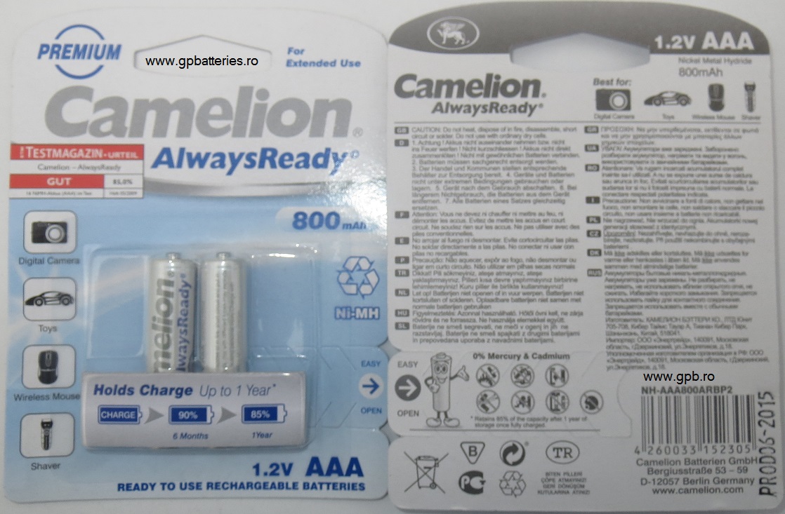 Acumulatori Camelion Always Ready AAA R3 800 B2