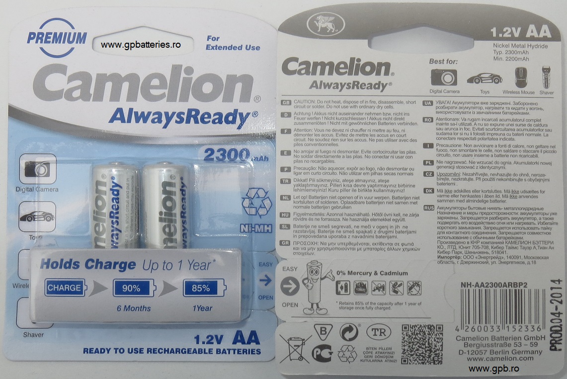 Acumulatori Always Ready AA din Germania Camelion 2300 B2