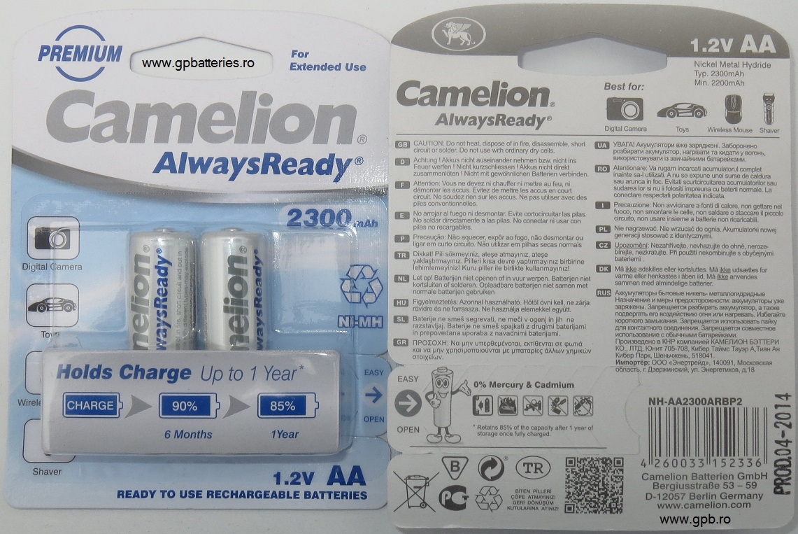 Acumulatori Always Ready AA din Germania Camelion 2300 B2