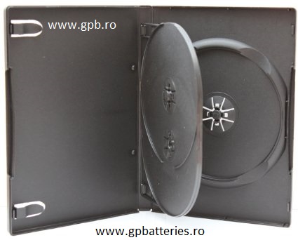 Carcasa neagra pentru 3 DVD-uri