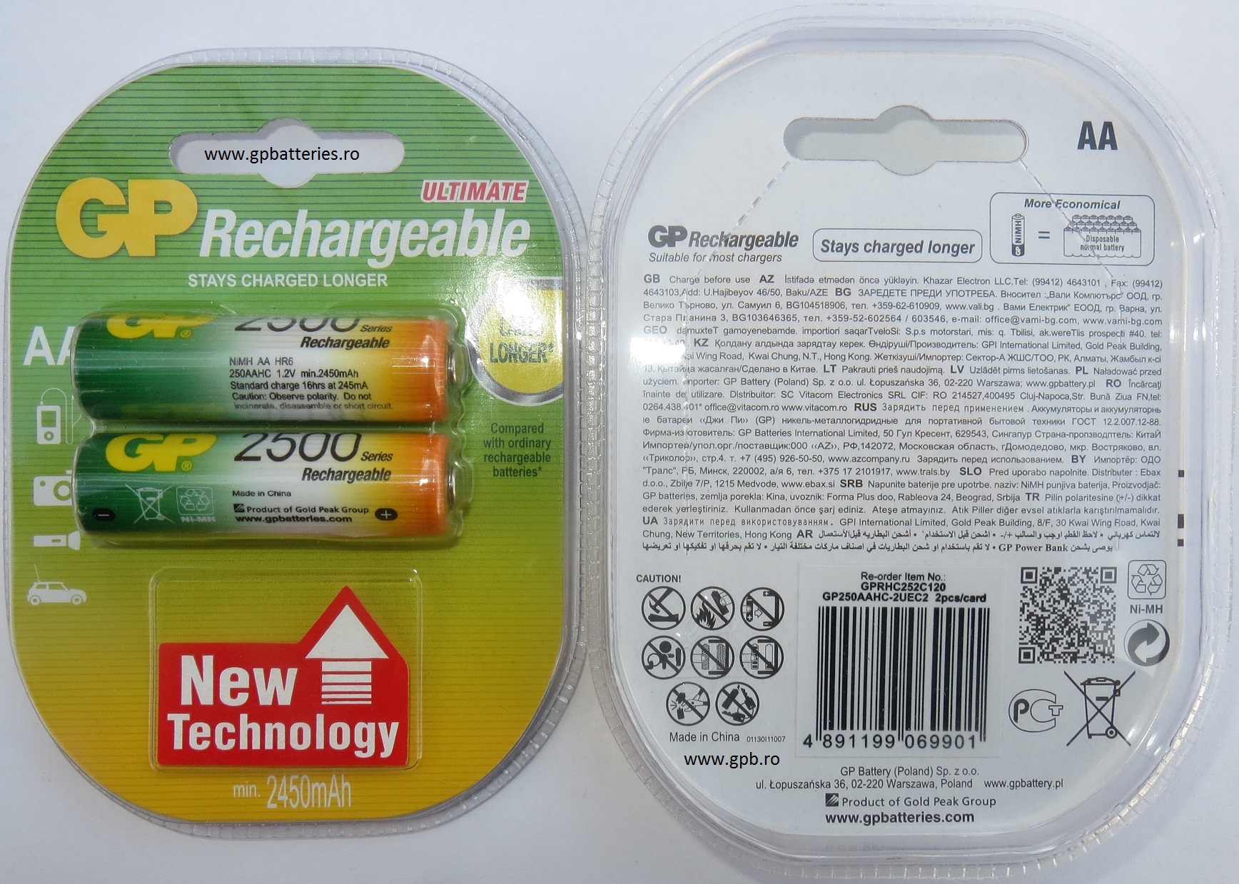 Acumulator Ni-MH AA R6 2500mA GP Batteries blister 2