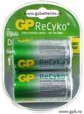 Acumulator Ni-MH 5700mA R20 D Recyko GP Batteries blister 2  