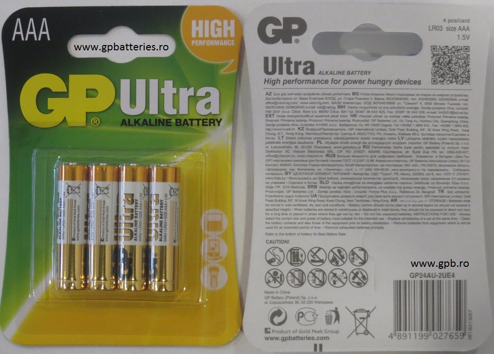 Baterie ultraalcalina R3 AAA 24AU GP Batteries