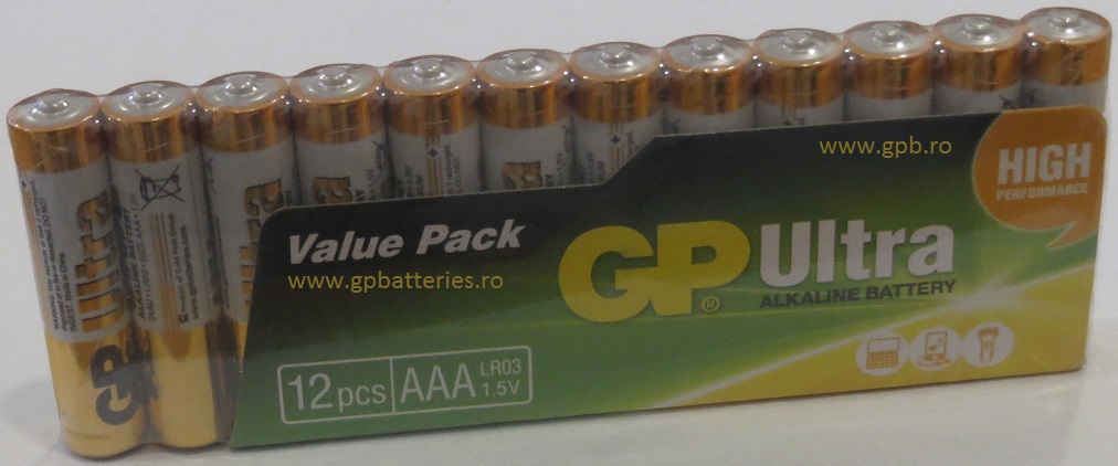 Baterie ultraalcalina R3 AAA 24AU GP Batteries bulk 12 bucati   