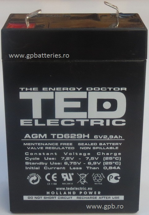 Acumulator AGM 6V 2,9A TED