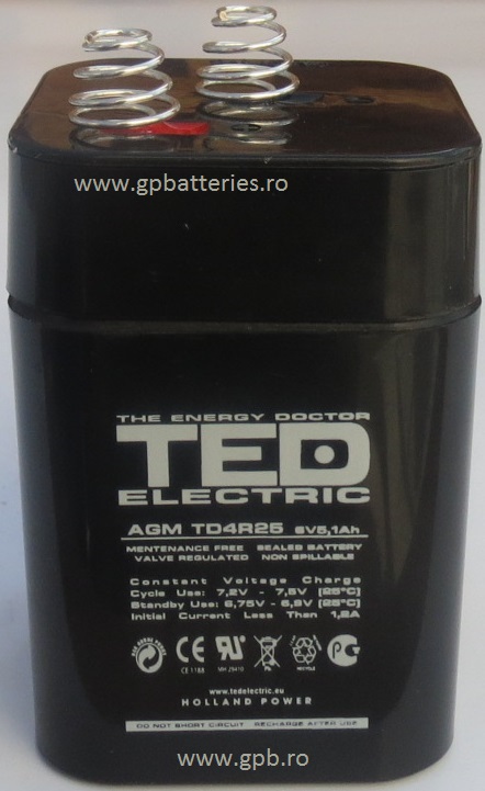 Acumulator AGM 6V 5,1A tip 4R25 TED