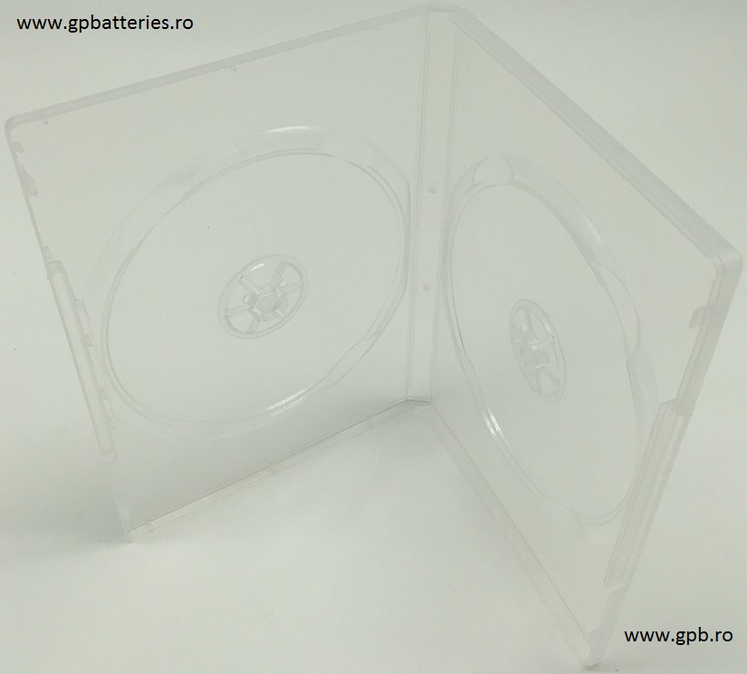Carcasa transparenta pentru 2 DVD-uri (CD / BluRay)