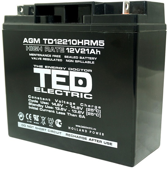 Acumulator etans 12V 21A TED AGM High Rate