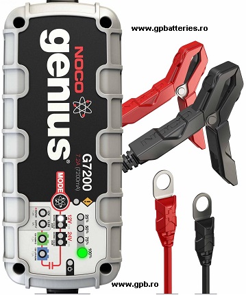 Noco Genius redresor Smart 12+24V 7.2A/3.6A pentru acumulatori maxim 230A/115A G7200EU