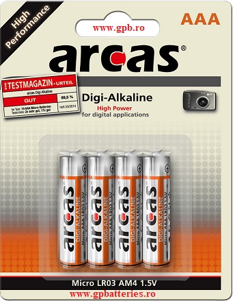 Arcas Germania baterie DIGI alcalina AAA (LR3) B4 