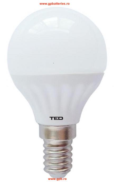 Bec LED balon mic E14 4W 220V 2700K P45 310lm TED304C