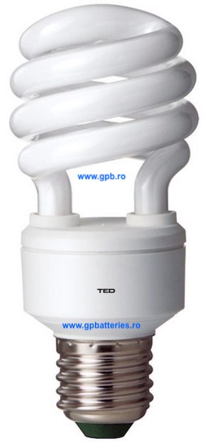 Bec economic TED E27 6500K T2-Full Spiral 15W TED27R15