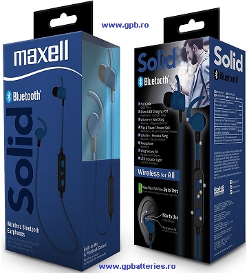 Maxell casca bluetooth SOLID BT100 blue 303982