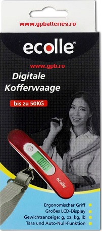 Cantar digital de mana pentru bagaje max.50 Kg rosu Ecolle