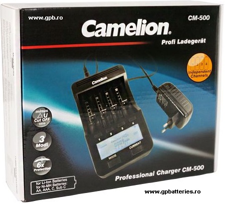 Camelion Germania Incarcator universal profesional cu tester Ni-MH/Li-Ion LCD + dV CM-500