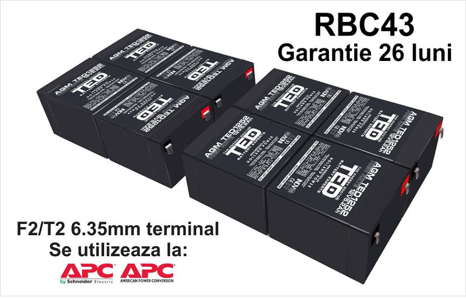 Acumulatori compatibili APC RBC43 din Olanda