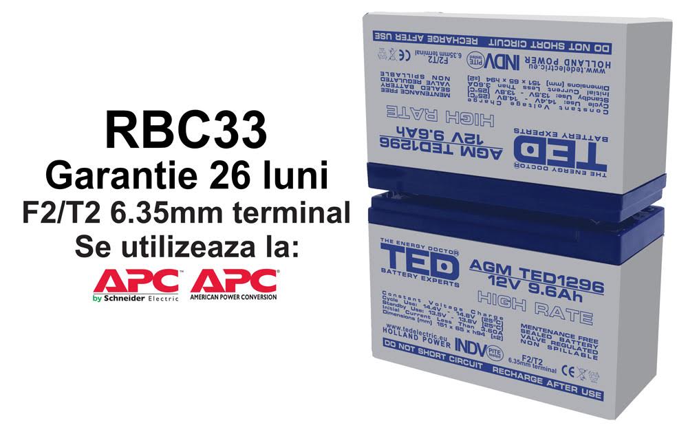 Acumulatori compatibili APC RBC33 din Olanda