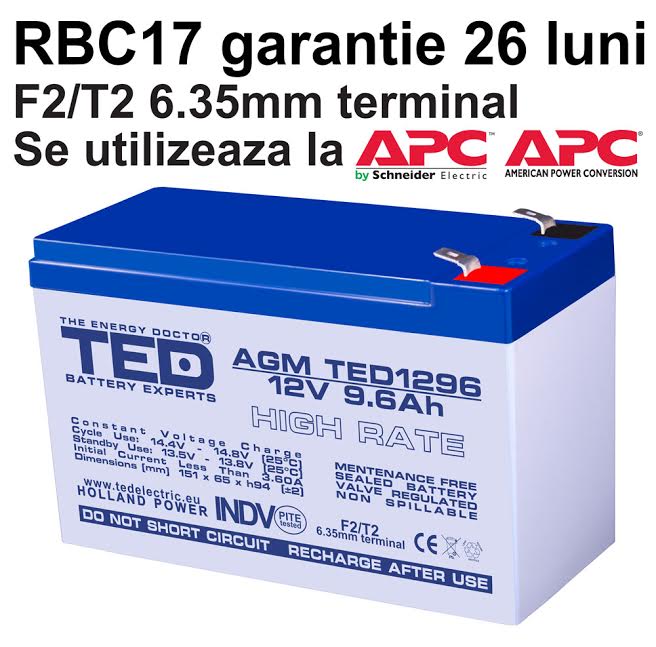 Acumulator compatibil APC RBC17 din Olanda