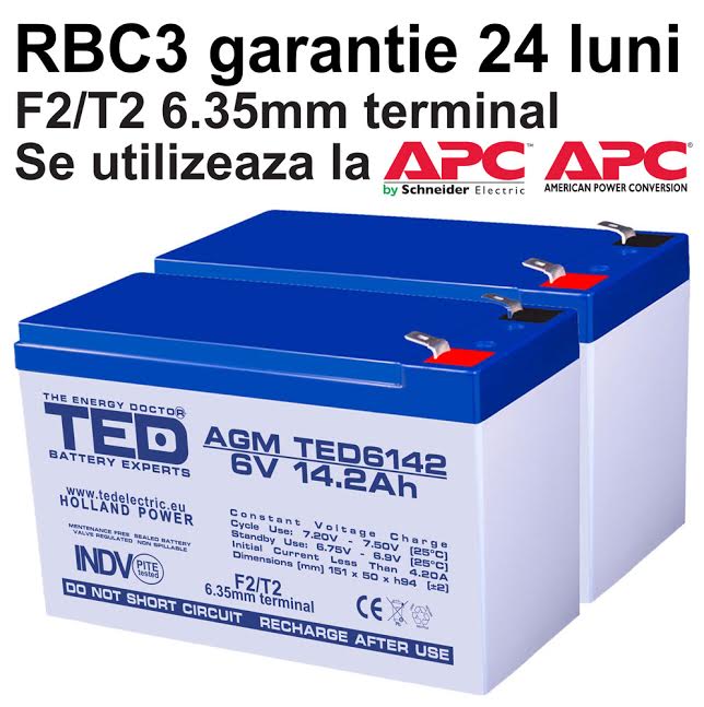 Acumulatori compatibili APC RBC3 din Olanda