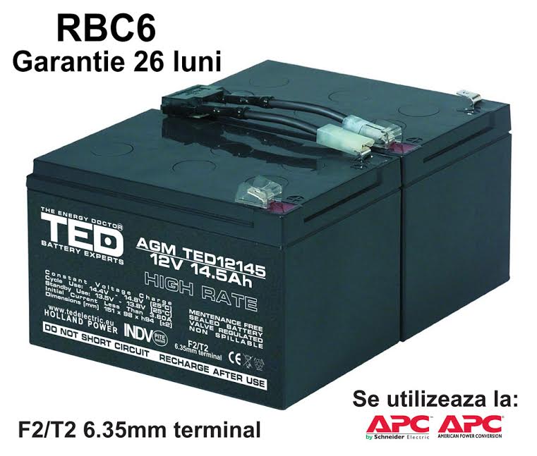 Acumulatori compatibili APC RBC6 din Olanda