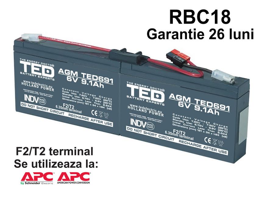 Acumulatori compatibili APC RBC18 din Olanda