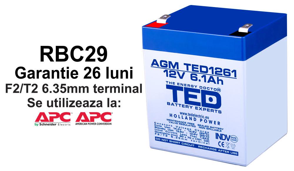 Acumulator compatibil APC RBC29 din Olanda