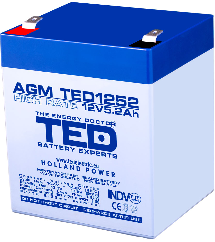 Acumulator AGM VRLA 12V 5,2A HighRate TED