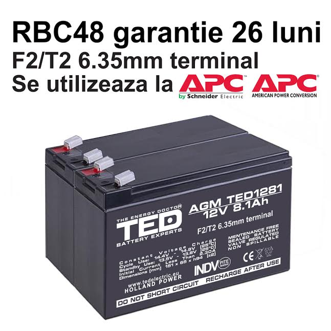 Acumulatori compatibili APC RBC48 din Olanda 