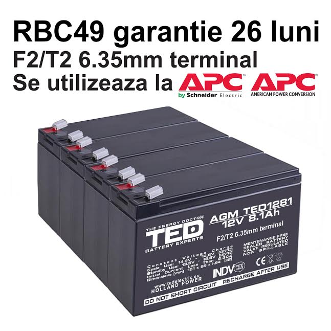Acumulatori compatibili APC RBC49 din Olanda 